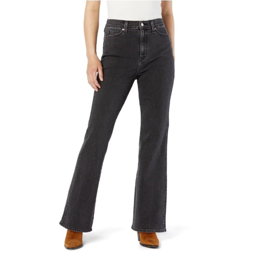 Signature by Levi Strauss Heritage High-Rise Flare Jeans Black W30 Size 10